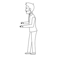 elegant husband avatar character vector illustration design