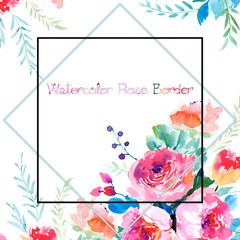 Fototapeta na wymiar Watercolor rose flowers