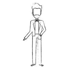 elegant husband avatar character vector illustration design