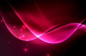 Smoky glowing waves in the dark