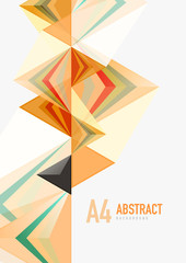 Triangular low poly vector a4 size geometric abstract template