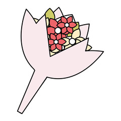 bouquet of flowers isolated icon vector illustration design