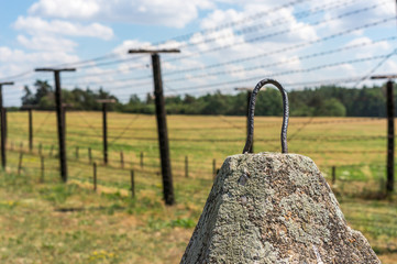 Remains of iron curtain near border of Czech republic