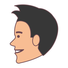 young man head model avatar character vector illustration design