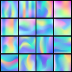 Fototapeta premium Holographic abstract backgrounds big set