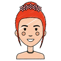 cute wife avatar character vector illustration design