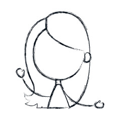 cute and little girl character vector illustration design