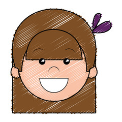 cute and little girl character vector illustration design