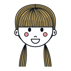cute and little girl character vector illustration design