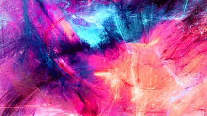 Cold multicolor beautiful futuristic pattern. Abstract painting bright color texture. Bright modern artistic motion background. Fractal artwork for creative graphic design © Alena