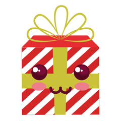 gift box present kawaii character vector illustration design