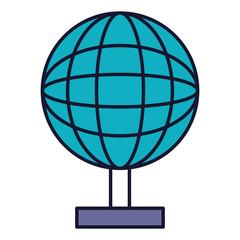 earth planet school icon vector illustration design