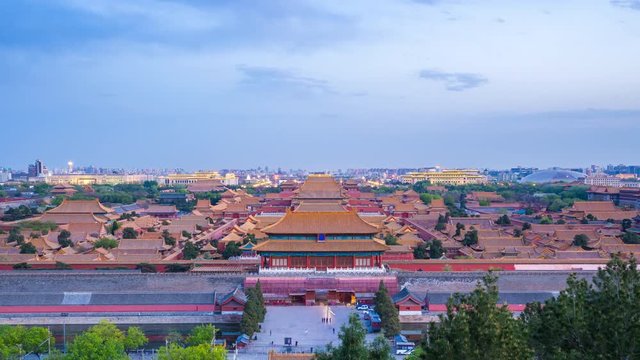 Day to Night Timelapse video, The Forbidden City Palace in Beijing, China Time Lapse 4k