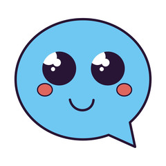 speech bubble message kawaii character vector illustration design