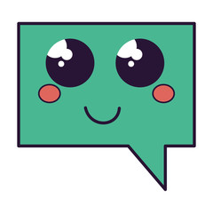 speech bubble message kawaii character vector illustration design