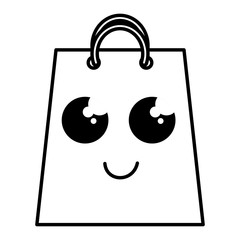 shopping bag kawaii character vector illustration design