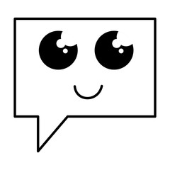 speech bubble message kawaii character vector illustration design