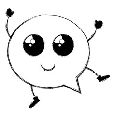 speech bubble message kawaii character vector illustration design