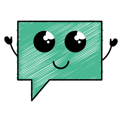 speech bubble message kawaii character vector illustration design