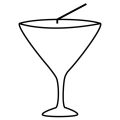 cocktail cup with straw vector illustration design