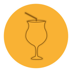 cocktail cup with straw vector illustration design