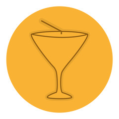 cocktail cup with straw vector illustration design