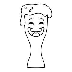 beer cup kawaii character vector illustration design