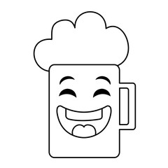 beer jar kawaii character vector illustration design