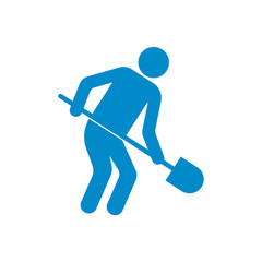 Digger with shovel icon