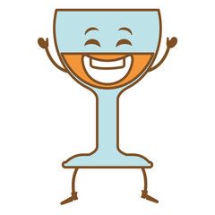 wine cup kawaii character vector illustration design