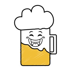 beer jar kawaii character vector illustration design