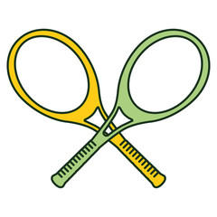 tennis rackets isolated icon vector illustration design