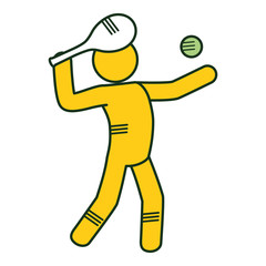 tennis player silhouette icon vector illustration design