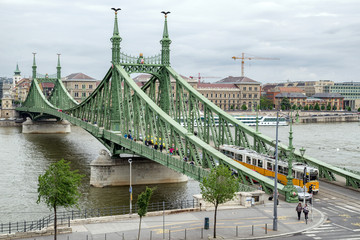 Liberty bridge in Budapest, Hungary