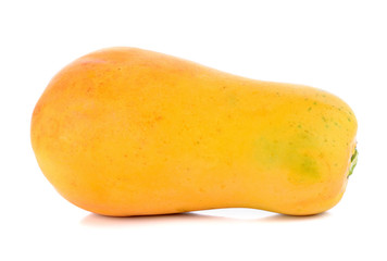 papaya fruits on white background