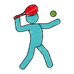 tennis player silhouette icon vector illustration design