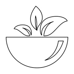 Fototapeta premium dish with leafs vegetarian food vector illustration design