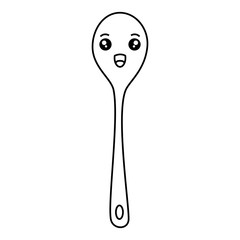 spoon cutlery kawaii character vector illustration design