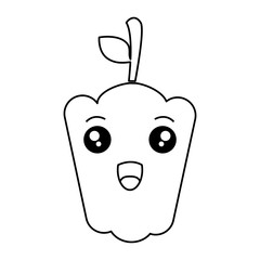pepper fresh vegetable kawaii character vector illustration design