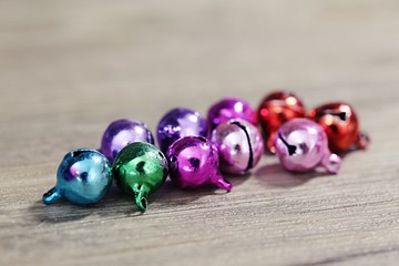 Colorful Christmas bells decoration background