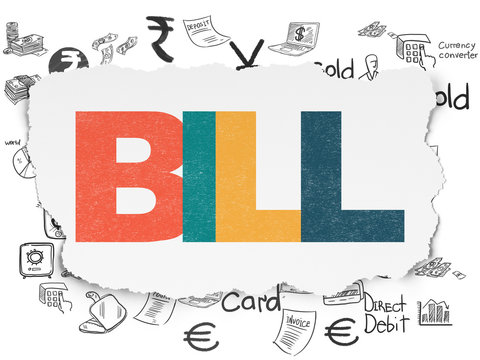 Banking concept: Bill on Torn Paper background