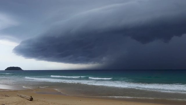 shelf cloud at Karon Beach Phuket Thailand