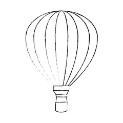 hot air balloon icon over white background vector illustration