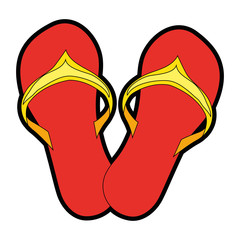 beach sandals icon over white background vector illustration