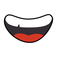 cartoon mouth icon over white background vector illustration