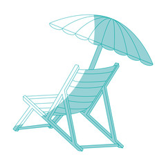 beach seat and parasol icon over white background vector illustration