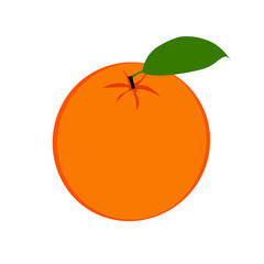 Fresh ripe half oranges with leaves.