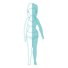 woman wearing swimsuit icon over white background vector illustration