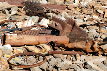 Rusty Mining Equipment in Ghost Town