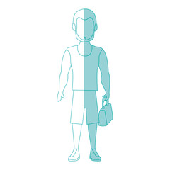 avatar man wearing a swimsuit icon over white background vector illustration